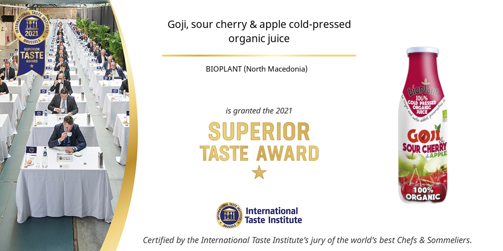 Product image of Goji, sour cherry & apple cold-pressed organic juice