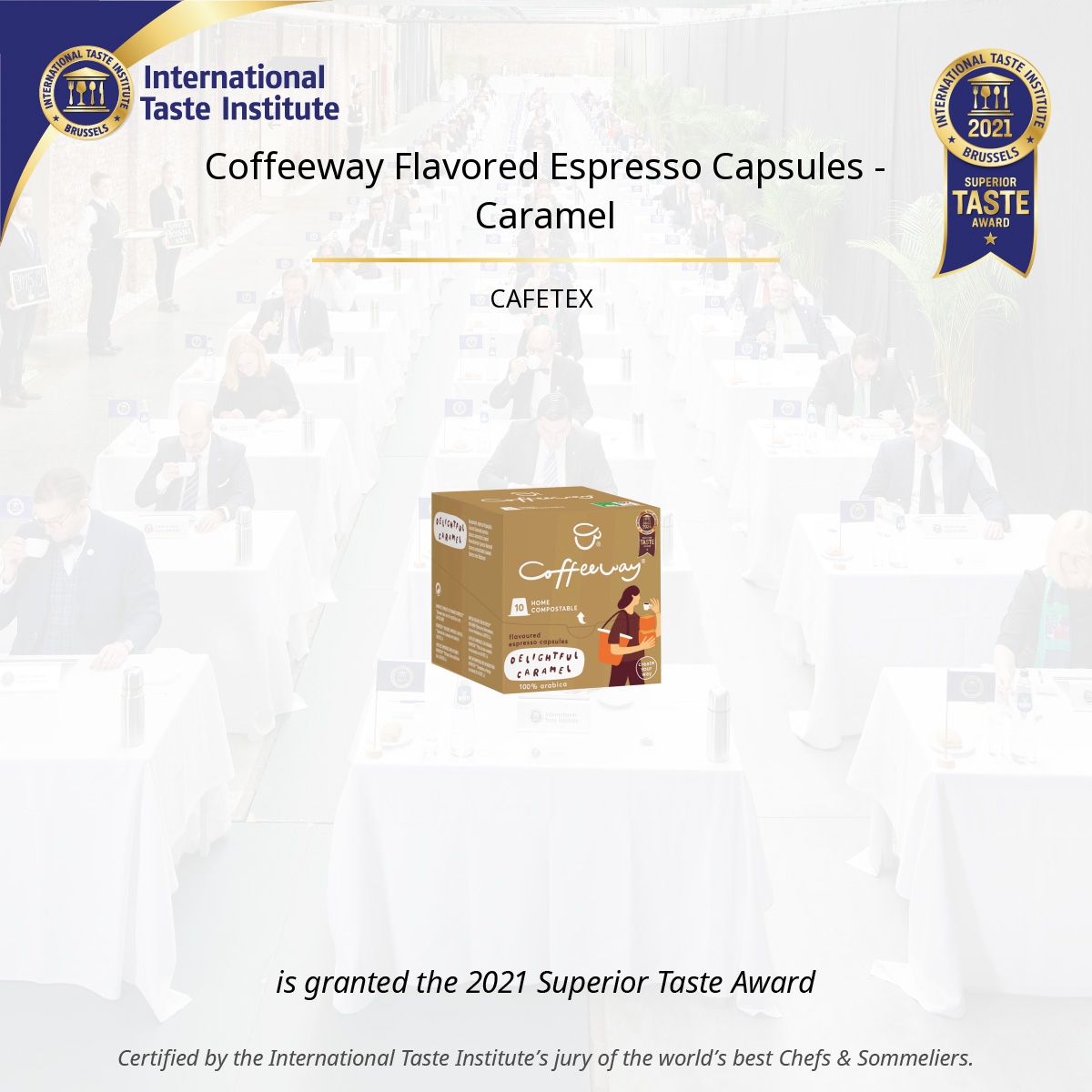 Square image of Coffeeway Flavored Espresso Capsules - Caramel