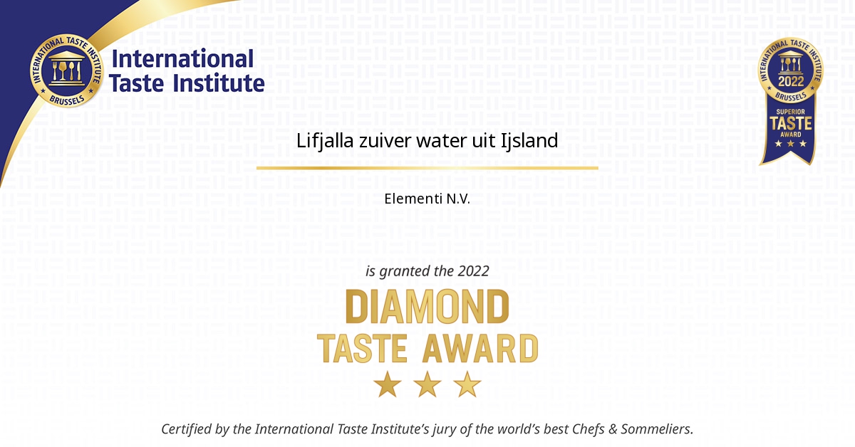 Certificate image of Lifjalla zuiver water uit Ijsland