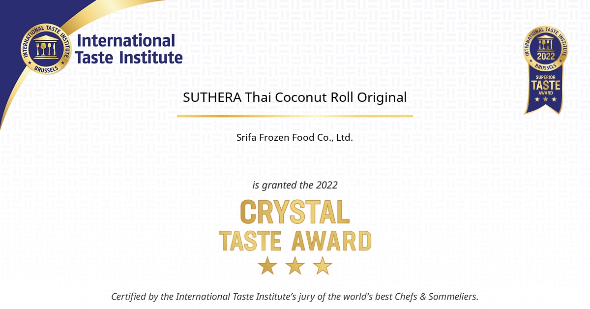 Certificate image of SUTHERA Thai Coconut Roll Original