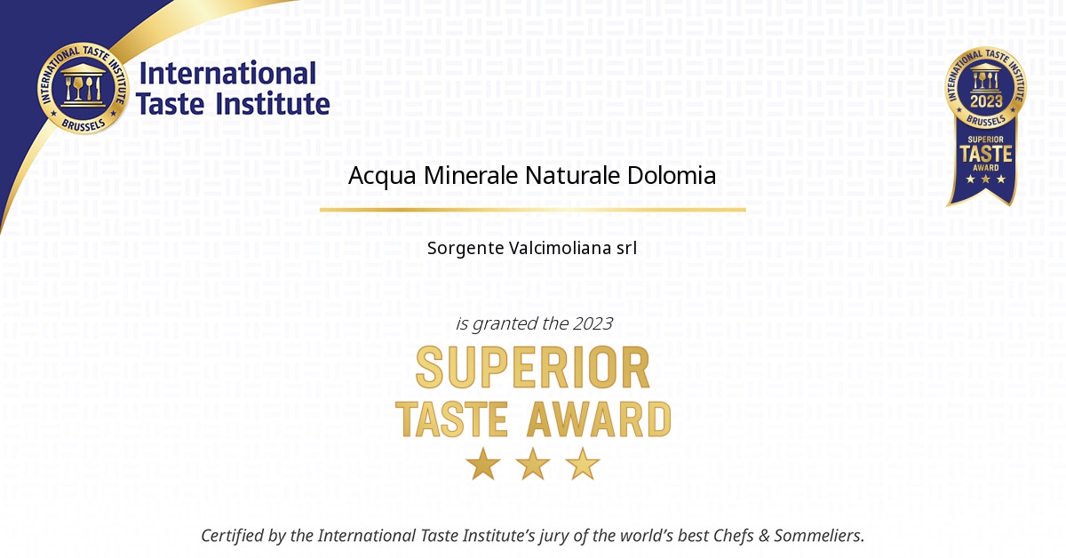 Certificate image of Acqua Minerale Naturale Dolomia