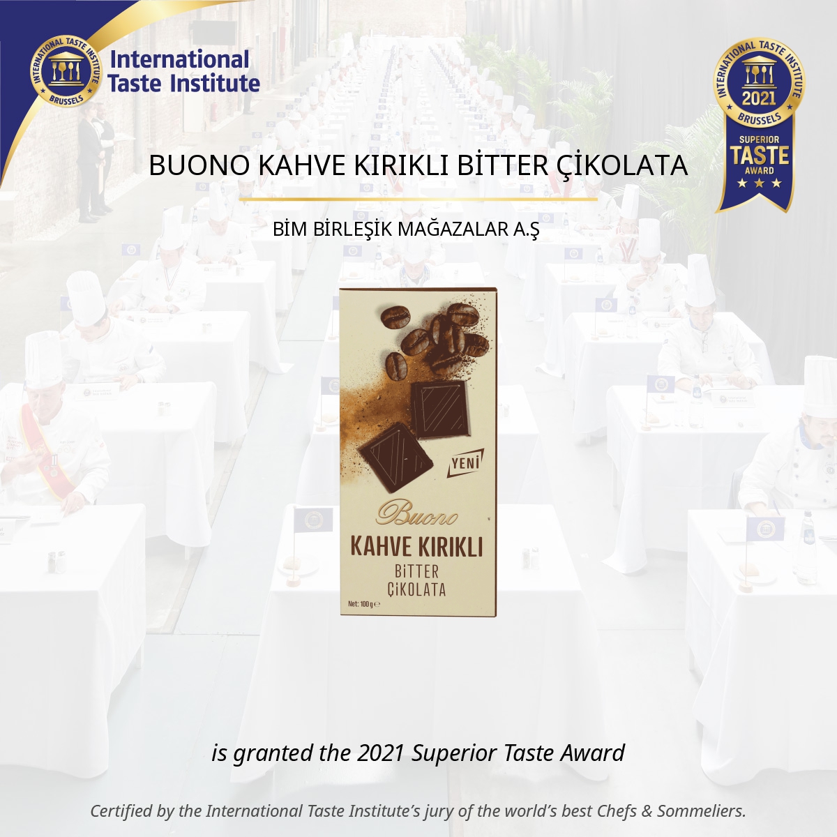 Square image of BUONO KAHVE KIRIKLI BİTTER ÇİKOLATA