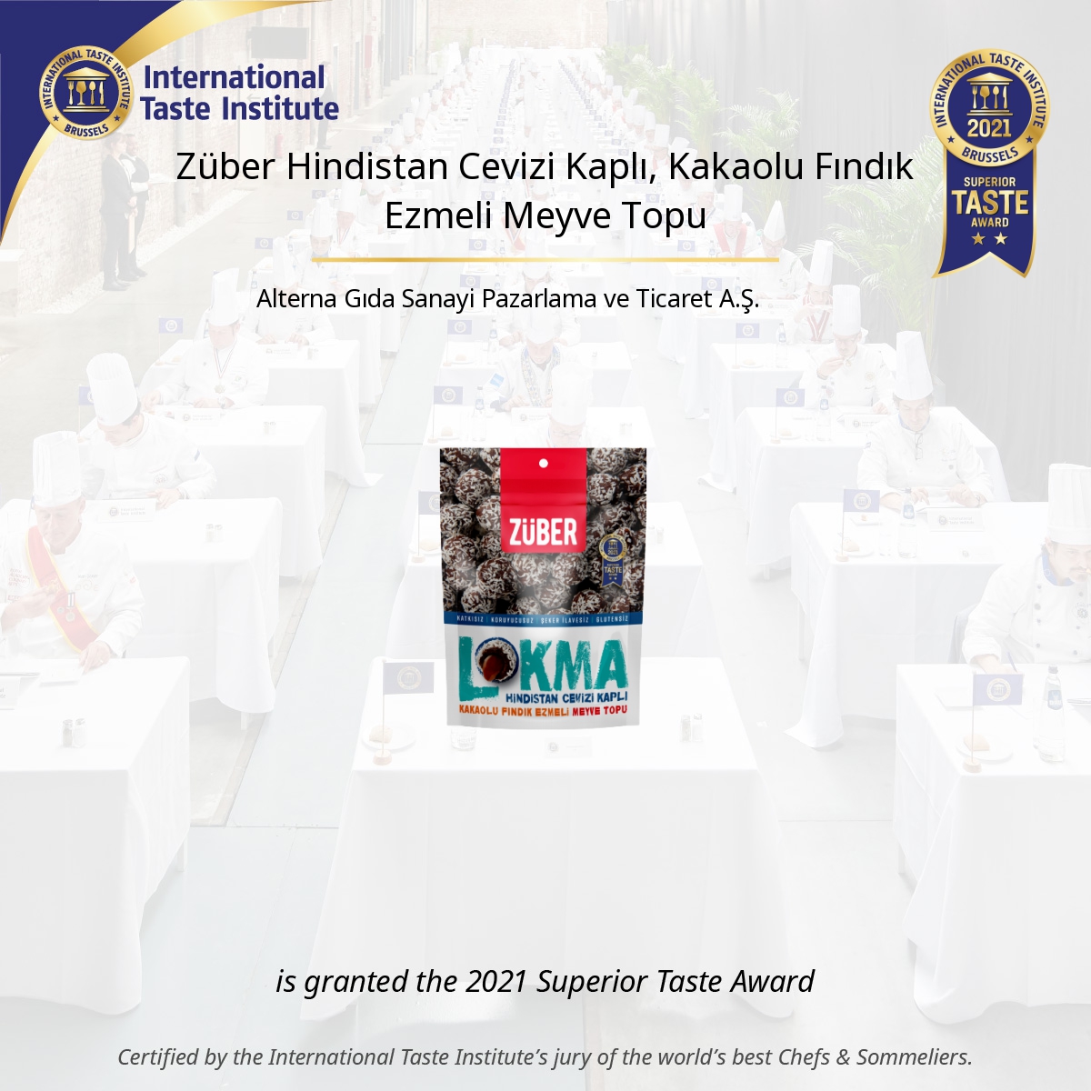 Square image of Züber Hindistan Cevizi Kaplı, Kakaolu Fındık Ezmeli Meyve Topu