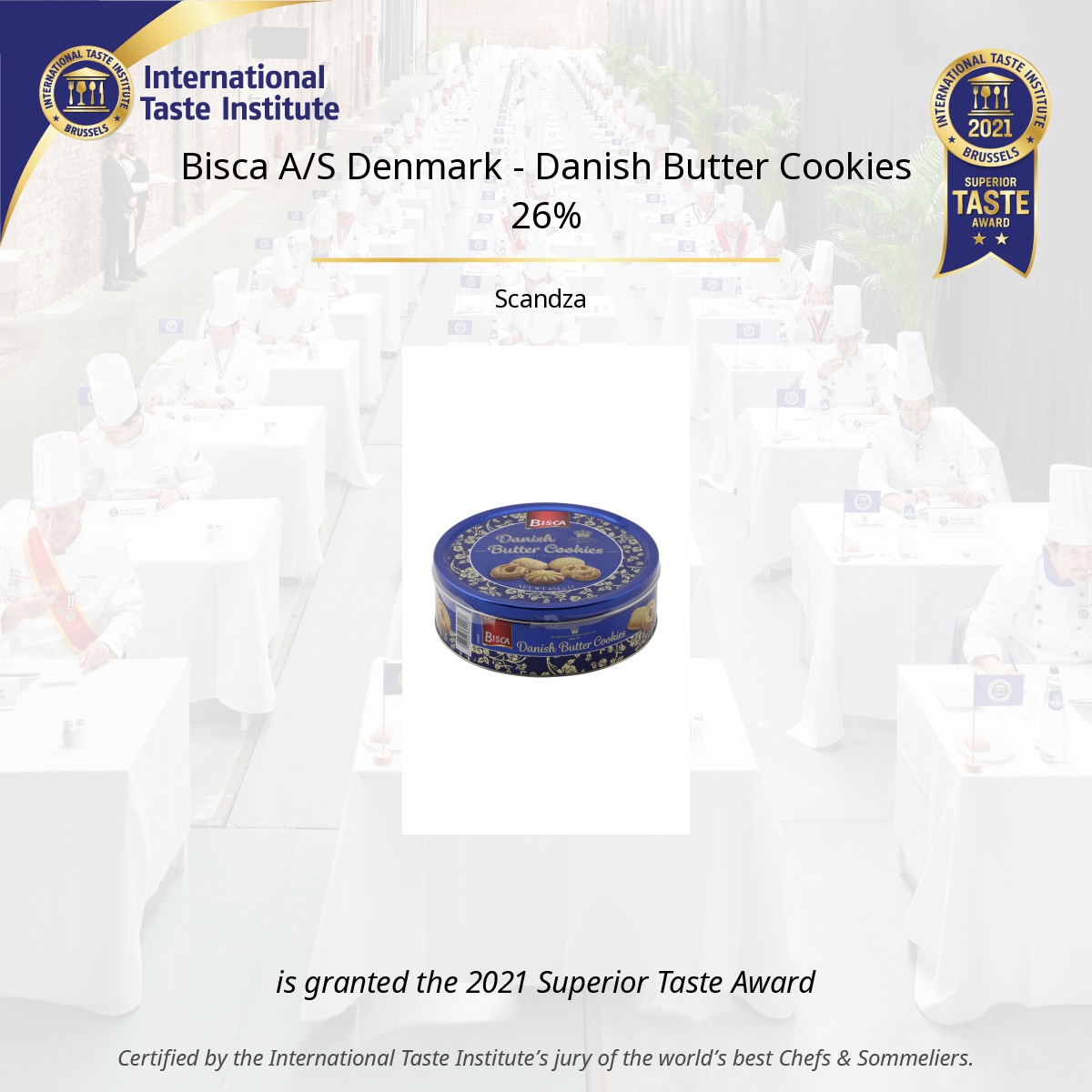 Square image of Bisca A/S Denmark - Danish Butter Cookies 26%